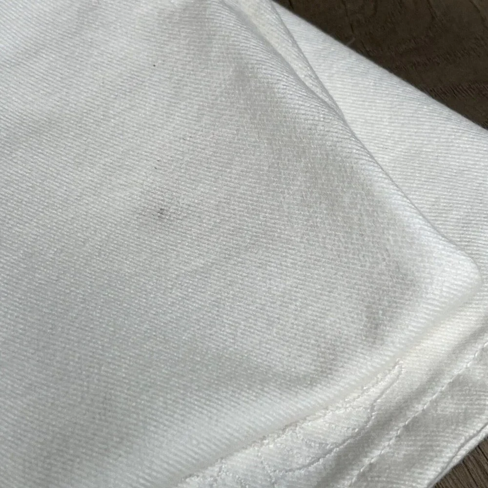 Anne Klein Jeans Womens 14 White 5 Pocket Jeans Embroidery detail at Hem - Picture 7 of 14